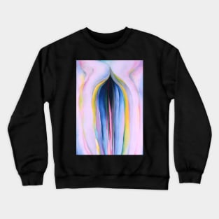 High Resolution Grey Lines With Black Blue and Yellow by Georgia O'Keeffe Crewneck Sweatshirt